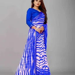 Flip The Style Colourblocked Pure Georgette Block Print Saree image 4