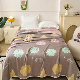 JC HOME Brown & Yellow Cartoon Characters AC Room 350 GSM Single Bed Quilt-image-74