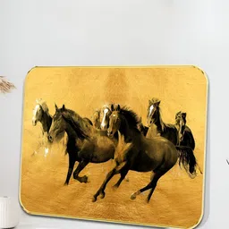 SAF Black & Brown Luxury Wild Horses Wooden Wall Art-12