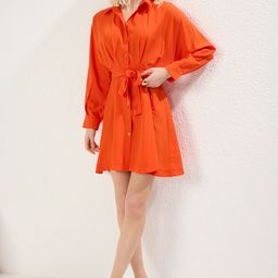 Trendyol Women Cuffed Sleeves Shirt Mini Dress-picture-6