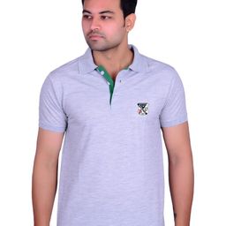 LA MILANO Men Polo Collar Applique Slim Fit T-shirt-image-99