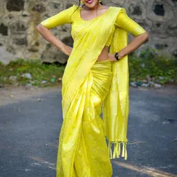 VILLE FASHION Floral Zari Art Silk Banarasi Saree-picture-43