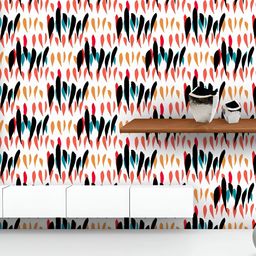ArtzFolio Printed UV-Resistant Anti-Bacterial Chevron Brush Strokes Peel & Stick Wallpaper-image-69