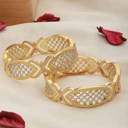 Saraf RS Jewellery Set Of 2 American Diamond Studded Bangles-54