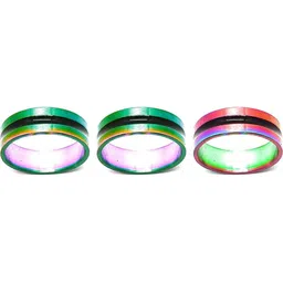 Dynamic Retail Global Set of 3 Rings for Men & Women, Multicolor-Multicolor Alloy Ring ()-5