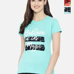 Tromko Women Pack of 3 Typography Printed Round Neck Cotton Regular Fit T-shirts-picture-39