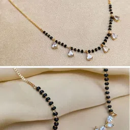Anouk Gold-Plated Artificial Stones Studded And Beaded Mangalsutra-picture-39
