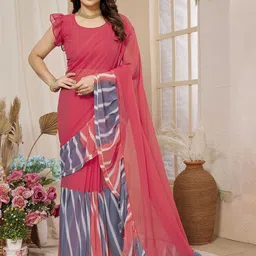 LeeliPeeri Designer Leheriya Poly Georgette Saree-picture-43