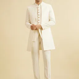 Manyavar Men Embroidered Indo Sherwani Set-image-19