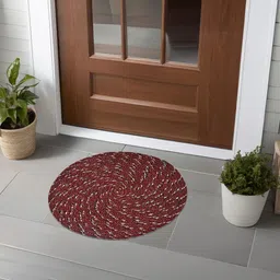 Kuber Industries Maroon & White 4 Pieces Cotton Anti-Slip Doormats-image-97