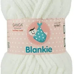 Ganga Blankie Chenille Yarn Supersoft Knitting Wool Ball, (1 Ball/100 Gram Each) White Colour Ball (200 Grams). Suitable for Craft, Babywear, Baby Blankets,Thick mota Thread Shade no -BLK001-picture-23