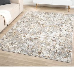 Kaleen India Yellow Polyester Abstract Anti-Skid Carpets-image-87