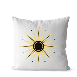 Loops n knots White & Yellow Celestial Sunburst Printed Pre-Filled Cushion-picture-33