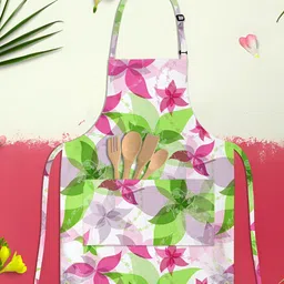 ArtzFolio White & Pink Printed Cotton Aprons-image-69