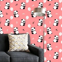 ArtzFolio Printed UV-Resistant Anti-Bacterial Baby Panda Bears And Balloons Peel & Stick Wallpaper-image-114