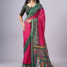 VIRENDRA TEXTILES Ethnic Motifs Zari Pure Cotton Saree-picture-24