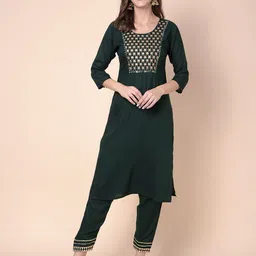 Moda Rapido Floral Embroidered Straight Kurta With Trousers And Dupatta-picture-17
