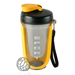 Kuber Industries Black & Yellow Typography Printed Shaker Water Bottle-450 ml-image-2