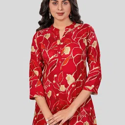 Saree Swarg Mandarin Collar Printed Tunic-picture-3
