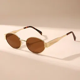 FUNGLASSES Unisex Oval Sunglasses with UV Protected Lens 5888 NEW OVAL GLD BRN-picture-47