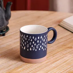 THEDECORKART Navy Blue & White Printed Ceramic Matte Mugs Set of Cups and Mugs-56
