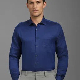 Louis Philippe Men Spread Collar Textured Cotton Slim Fit Formal Shirt-picture-23