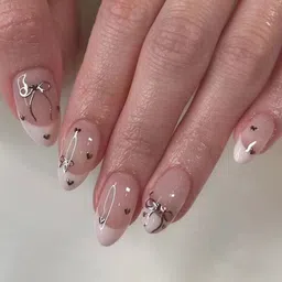 GLOW CUPID 24 Pieces Reusable Press On Nails - Bow Charm image 3