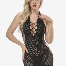 FIMS Fishnet Stretchable Bodysuit Stockings-image-7