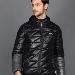 Men Solid Quilted Jacket-image-5