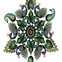 Kala Samarpan Blue & Green Meenakari Rangoli Centerpiece-image-98