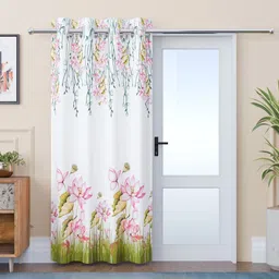 Myntra Elegant Homes White & Pink Floral Printed Door Curtain-25