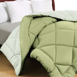 VAS COLLECTIONS premium Green Microfiber 210 GSM Mild Winter Double Bed Comforter-image-77