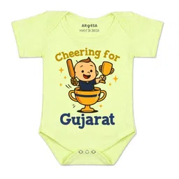 Arvesa Kids-Unisex Yellow Cotton Rompers-picture-20
