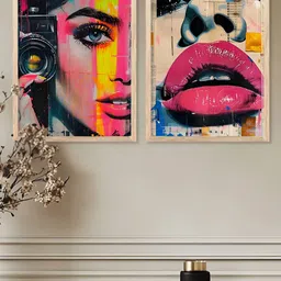Kotart Brown & Pink Set of 2 Wood Abstract Wall Paintings-picture-30