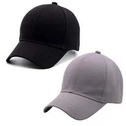 Kastner Men Pack Of 2 Adjustable Plain Cotton Baseball Caps-11
