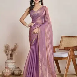 JAINICA Beads and Stones Embellished Saree with Blouse Piece-4
