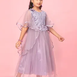 HERE&NOW Cape Sleeve Net Maxi Dress-picture-34