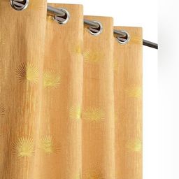 Aura Gold-Toned Abstract Printed Velvet Long Door Curtains-image-124