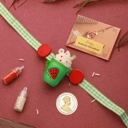 Saraf RS Jewellery Kids Ice Cream Shape Toy Ribbon Rakhi Gift Set-45