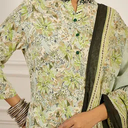 Anouk Women Floral Printed A-Line Kurta with Trouser & Dupatta image 5