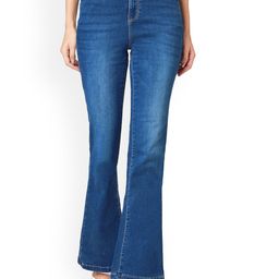 Kraus Jeans Women Flared High-Rise Light Fade Jeans-image-71