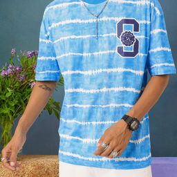 Kook N Keech Campus Chic Embroidered Tie and Dye Oversized T-shirt-image-61