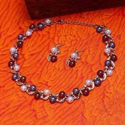 Shining Diva Fashion Gold-Plated Pearl Beaded Jewellery Set-image-75