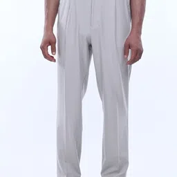 Tailoraedge Men Solid Relaxed Pleated Trousers-image-22