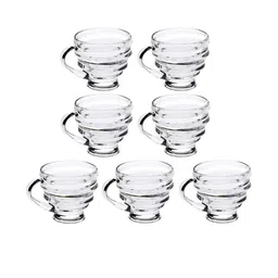 Somil Clear Glass Coffee & Tea Cup / Mug (150 Ml), Enjoy Your Drink in Style, 8.5 X 11 X 8 Cm, Pack of 7-image-57