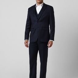 Peter England Elite Men Printed Slim-Fit Formal Three Piece Suit-image-41