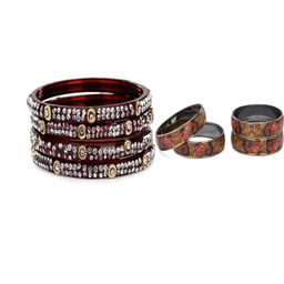 SOMIL Set of 8 Maroon Alloy Bangles-image-11