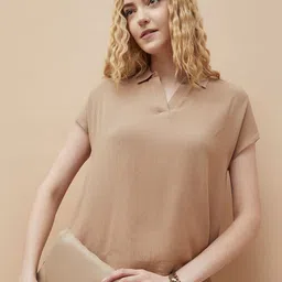 Fame Forever by Lifestyle Women Solid Shirt Collar Regular Top-picture-1