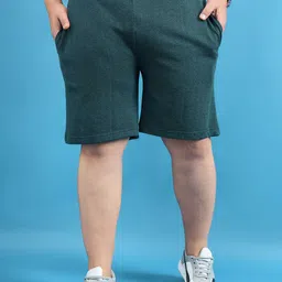 bigbanana Men Plus Size Solid Teal Antimicrobial Technology Shorts-3