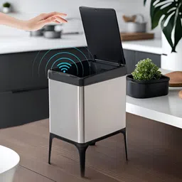 The Better Home Fumato Grey Stainless Steel Automatic Sensor Dustbin With Lid 22L-19
